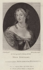 Frances Stewart, vévodkyně z Richmondu (rytina) od Peter (after) Lely