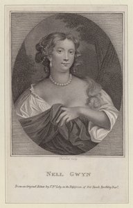 Nell Gwyn, milenka krále Karla II (rytina)