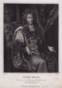 Sir John Moore , anglický politik, poslanec a primátor Londýna (rytina)