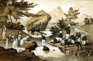 Hindoo Costumes, Mauritius, vyryl James Queen (1824-1877), vydal Peter S. Duval (litografie) od Peter Bernhard Wilhelm (after) Heine