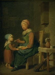 Žena farmáře, která dává dceři něco k jídlu od Peter Cramer