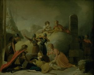 Závěrečná scéna Johannese Ewalda "The Death of Balder"