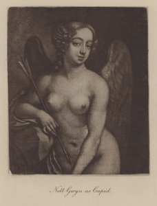Nell Gwyn jako Cupid (mezzotinta)