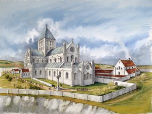 Stará katedrála Sarum, c1150, c1990-2010 od Peter Dunn
