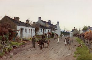 A Welsh Village – Evening, about 1890-1910 (Watercolour and gouache)   1426899   cs       czech Successfully Translated  Original: Miniature from a manuscript of the Roman de la Rose by Guillaume de Lorris and Jean de Meun, 1353 Translat: Miniature from a  od Peter Ghent