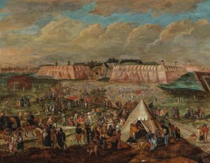 Obléhání španělského hradu v Antverpách. od Peter Goetkind the Younger