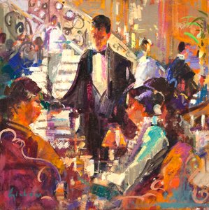 New York Plaza Fancy, 2020 (olej na plátně) od Peter Graham (Contemporary)