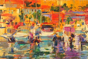 Riviera Harbour Sun od Peter Graham (Contemporary)