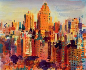 Horní Manhattan, 2000 (wc na papíře) od Peter Graham (Contemporary)