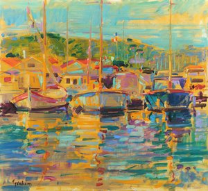 Saint-Tropez ráno, 2018 (olej na plátně)
