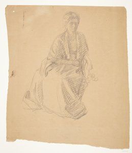 Umělcova manželka (paní Elise P. H.) seděla. Studie k obrazu: Inaugurace muzea Faaborg (1910-11) od Peter Hansen