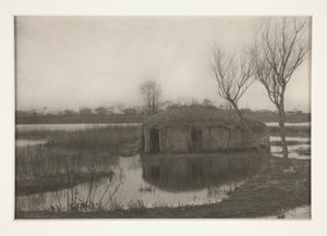Reed Boat-House, deska XXXI ze života a krajiny na prknech Norfolku od Peter Henry Emerson