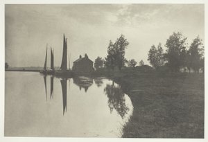 Cantley: Wherries Waiting for the Turn of the Tide (Čekání na příliv a odliv) od Peter Henry Emerson