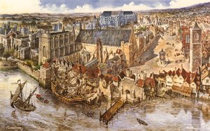 Pohled z ptačí perspektivy na Westminster od Peter Jackson