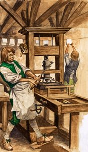 Caxtonův lis (kvaš na papíře) od Peter Jackson
