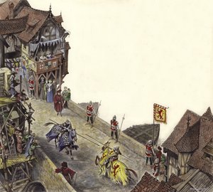 Soutěž na Old London Bridge dne 23. dubna 1390 od Peter Jackson
