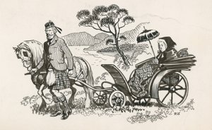 Queen Victoria a John Brown (inkoust na papíře) od Peter Jackson