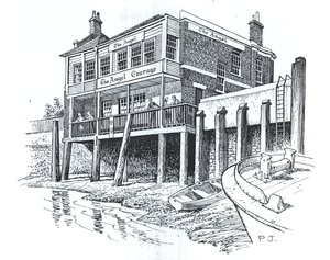 The Angel, Bermondsey, Londýn (inkoust na papíře) od Peter Jackson