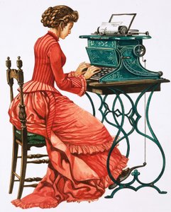Viktoriánská sekretářka ve společnosti Typewriter od Peter Jackson