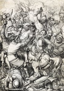 Portugalský král Sebastian I. (1554-1578) zajatý v bitvě u Alcacer-Quibir (Ksar el-Kebir neboli bitva Tří králů) 4. srpna 1578 v Maroku (zajetí portugalského krále Sebastiana I. v bitvě u Ksaru El Kebir (Bitva tří králů nebo Alcacer Qu