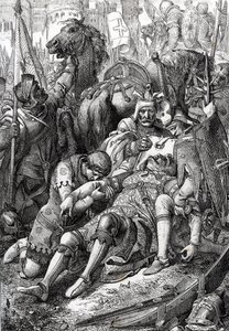 Král Vilém Dobyvatel zranění od jeho syna Roberta II. z Normandie dit Courteheuse (1051-1134) v pevnosti Gerberoy od Peter Johann Nepomuck Geiger
