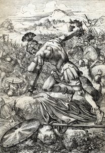Sebevražda římského generála Vara (Publius Quinctilius Varus) (46 př. n. l. – 9 n. l.) na jeho meči v bitvě u Teutoburgu (Teutoburger Wald nebo Teutberg), který se postavil proti Římanům a Germánům v roce 9 n. l. (Sebevražda římského generála Vara v bitvě 