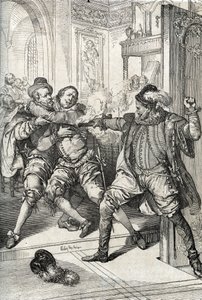 Válka čtyř dvaceti let (1568-1648): „“ Zavraždění Viléma Oranžského zvaného Viléma Mlčenlivý (1533-1584) dne 10.07.1584 Balthazarem Gerardem během osmdesátileté války (nebo 80 let) ( Gueuxská vzpoura nebo holandská revolta)“ (Atentát na Williho od Peter Johann Nepomuck Geiger
