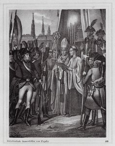 Rakouští vojáci vyrážejí do boje proti Francouzům, Vídeň od Peter Johann Nepomuk Geiger