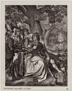 Jindřich Ptáčník přijímá zprávu, že je východofranským králem, 919 (rytina) od Peter Johann Nepomuk Geiger