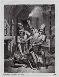 Vražda Ludmily České, 921 (rytina) od Peter Johann Nepomuk Geiger