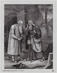 Svatý Pavel z Théb, křesťanský poustevník (rytina) od Peter Johann Nepomuk Geiger