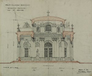 Čokoládovo-menový pavilon, Světová kolumbijská výstava, Chicago, Illinois, náčrtek sekce