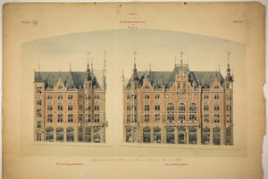 Nová budova Rathskeller, Halle (Saale), Sasko-Anhaltsko, Německo, Elevations