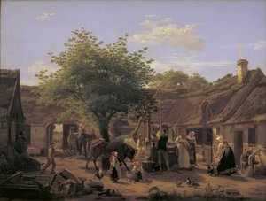 Obrázek života na zélandské farmě v poledne od Peter Julius Larsen