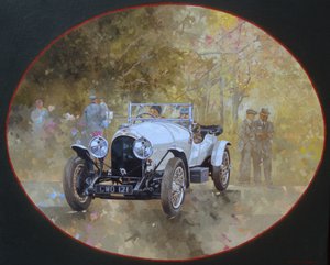 3litrový Bentley v Kelmarsh (olej na plátně) od Peter Miller