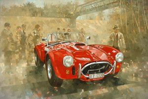 Kobra v Brooklands (olej na plátně) od Peter Miller