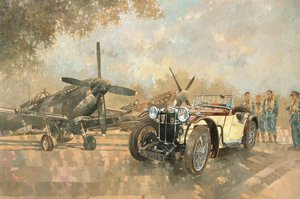 Cream Cracker MG 4 Spitfires (olej na plátně)