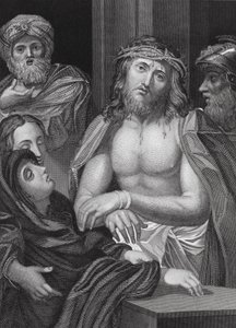 Ecce Homo, Izajáš, kap. 53, v. 5 (rytina) od Peter Paul (after) Rubens