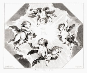 Čtyři dětští andělé oslavující Pannu Marii. od Peter Paul (after) Rubens