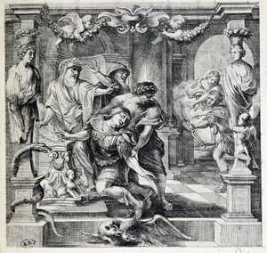 Smrt Achilla, po Pierre Paul (Pierre-Paul) Rubens (nebo Peter Paul nebo Petrus Paulus) (1577-1640), Flandry