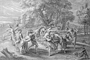 Mladí lidé při tanci od Peter Paul (after) Rubens
