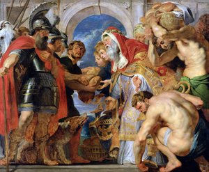 Abraham a Melchisedech od Peter Paul Rubens