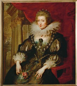 Anna Rakouská, královna Francie (malba na dřevě) od Peter Paul Rubens
