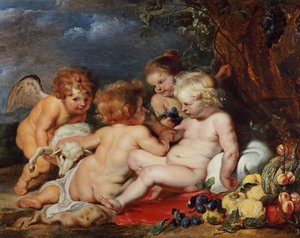 Kristus s mladým Janem a anděly od Peter Paul Rubens