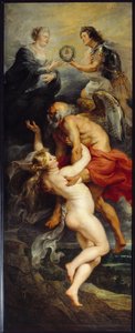 Cyklus Medicis: „“Triumf Verite“““ Král Ludvík XIII a královna Marie Medicejská zastoupeni na vrcholu alegorií Času a Verita. Obraz Pierre Paul (Pierre-Paul) Rubens (nebo Peter Paul nebo Petrus Paulus) (1577-1640) (ec.flam.) od Peter Paul Rubens