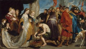Kýrova hlava přinesená královně Tomyris od Peter Paul Rubens
