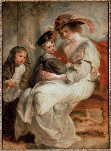 Helene Fourment s dětmi (olej na dřevě) od Peter Paul Rubens