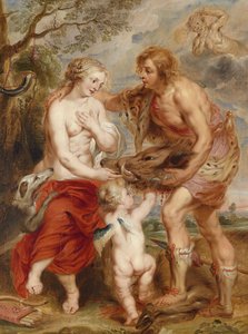 Meleager nabízející calydonské kance míří do Atalanty od Peter Paul Rubens