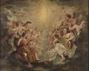 Andělé, kteří tvoří hudbu od Peter Paul Rubens