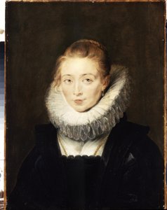 Portrét dvorní dámy Infanta Isabelly (1566-1633). Nosí jahodový obojek. (Portrét dámy čekající na Infanta Isabellu). Obraz Peter Paul (Pierre-Paul) Rubens (nebo Peter Paul nebo Petrus Paulus) (1577-1640). olej su od Peter Paul Rubens